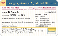 docubank sample card